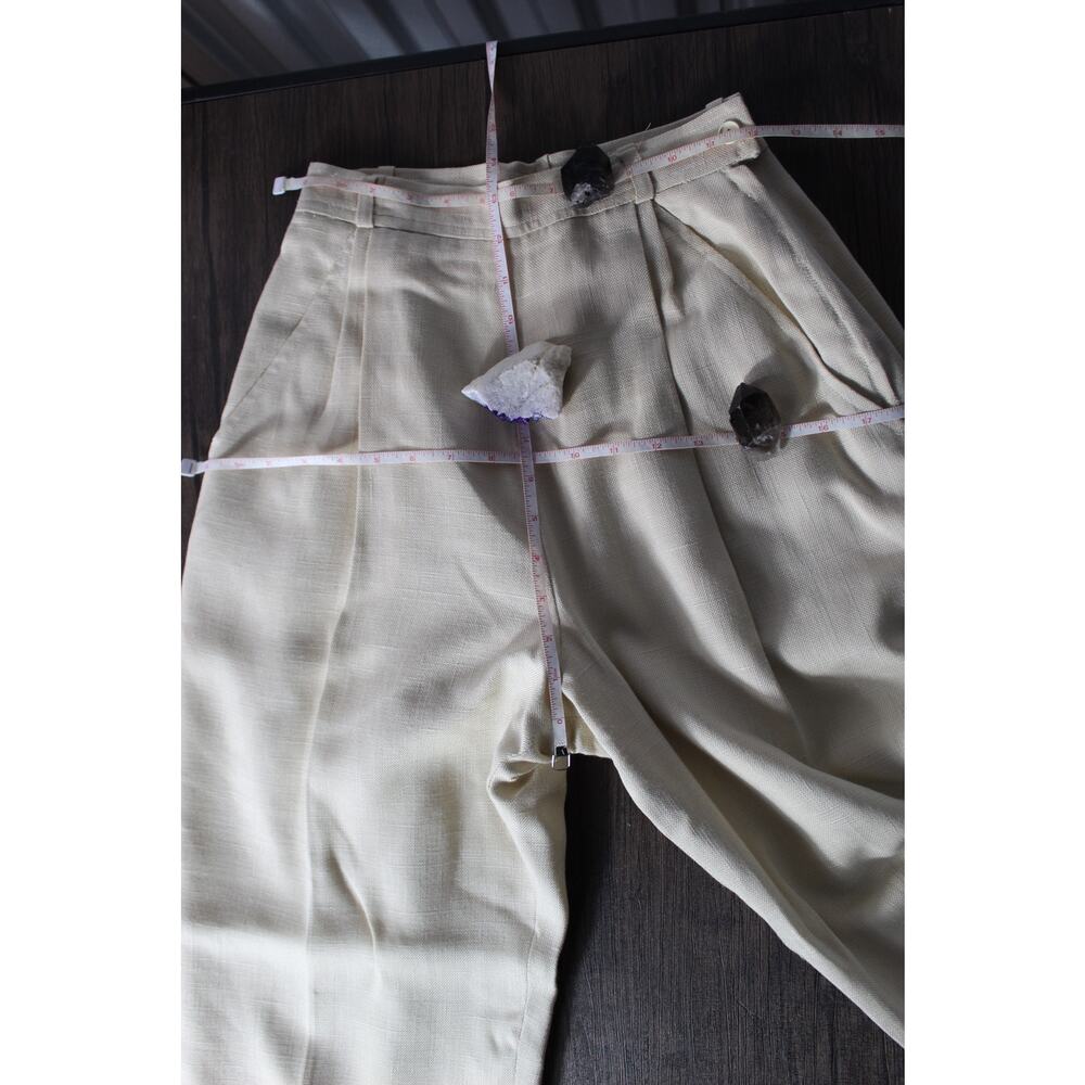 VTG YSL Yves Saint Laurent double pleated high waist straight leg pants size 0 - Picture 5 of 11